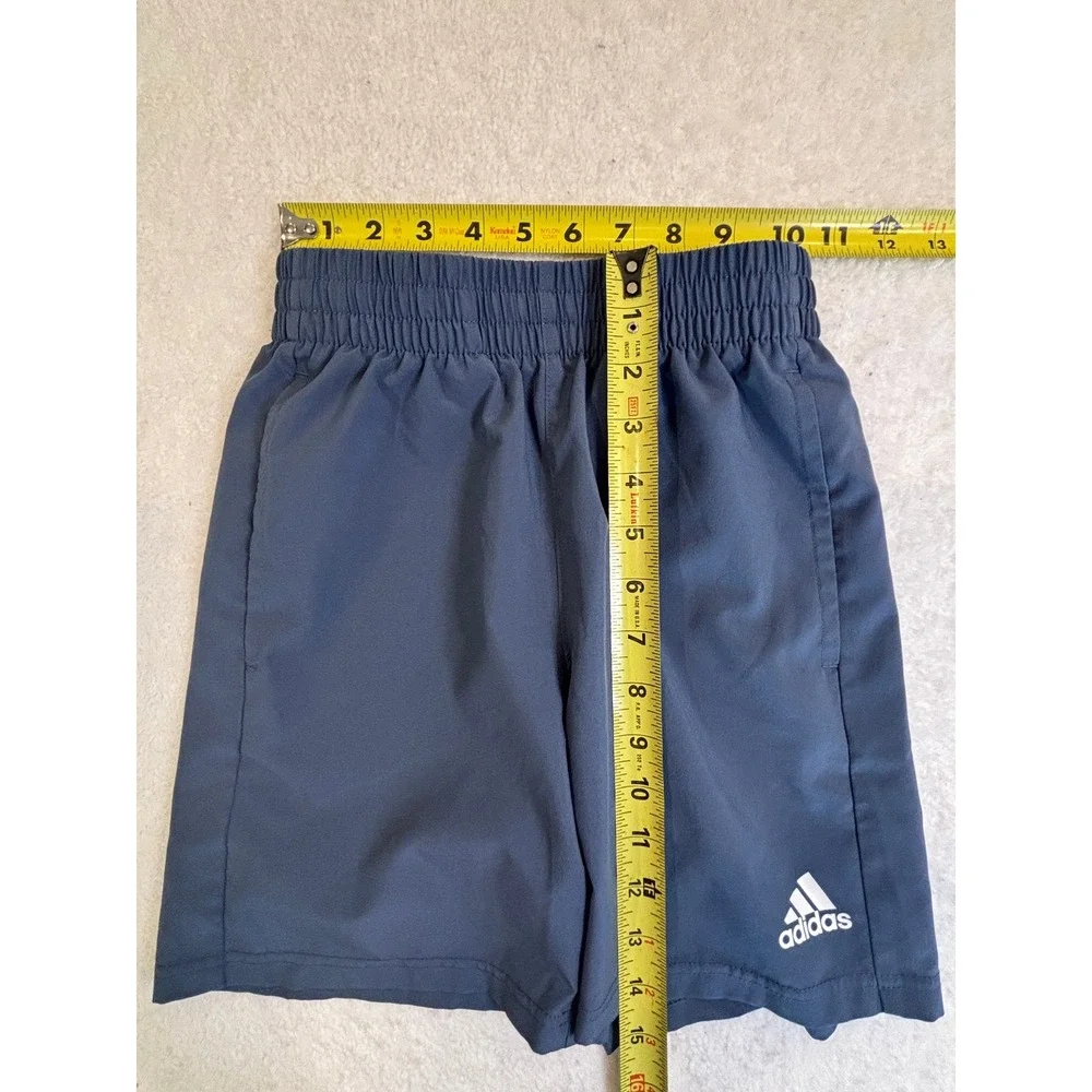 Adidas Boys‎ Navy Blue Athletic Shorts Regular Fit Size S 8 Elastic Waist Gym